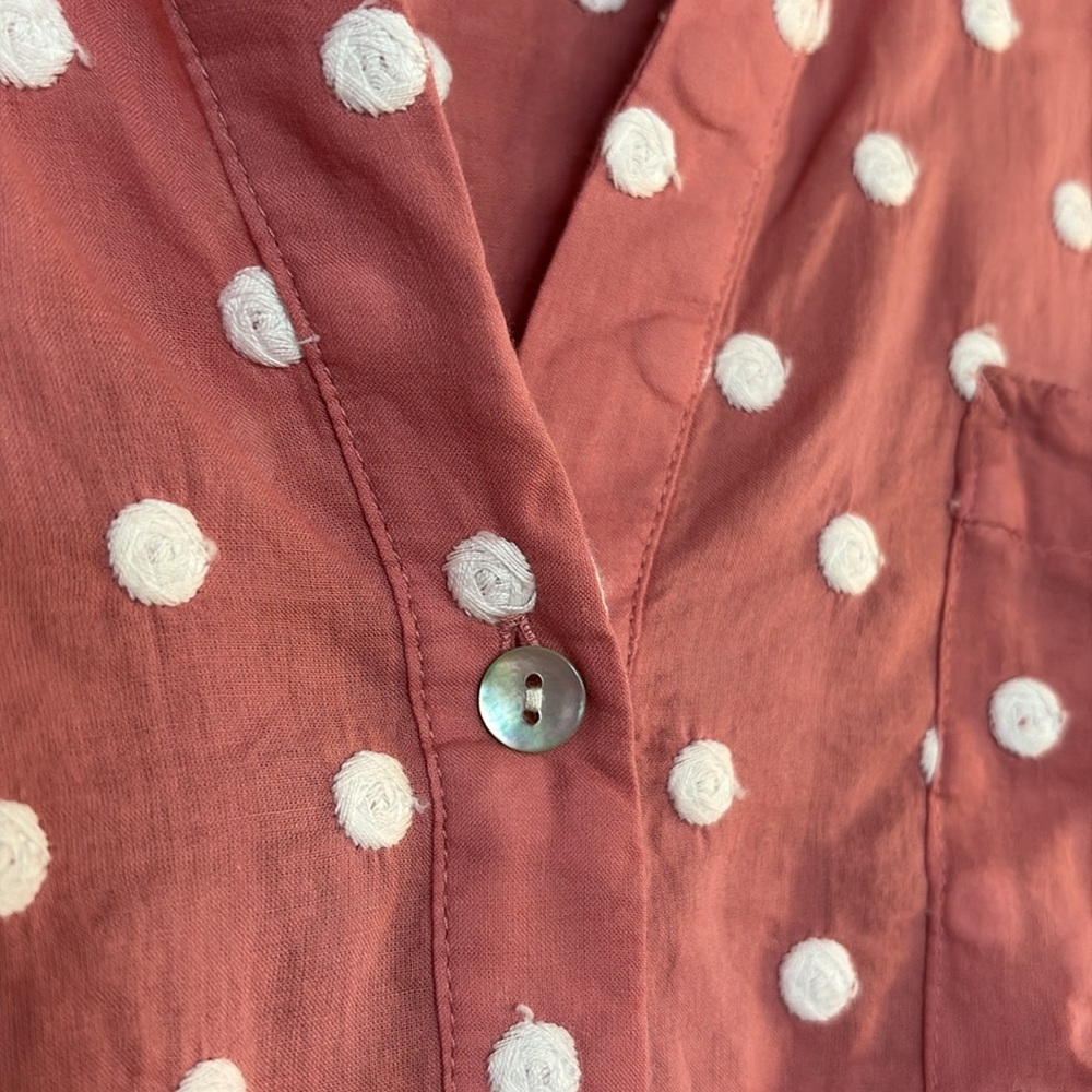 J Jill Pink Polka Dot Button-Up Shirt - Picture 6 of 7